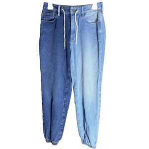 PacSun Women’s Denim Joggers Size 26 Two-Tone Light/Dark Wash